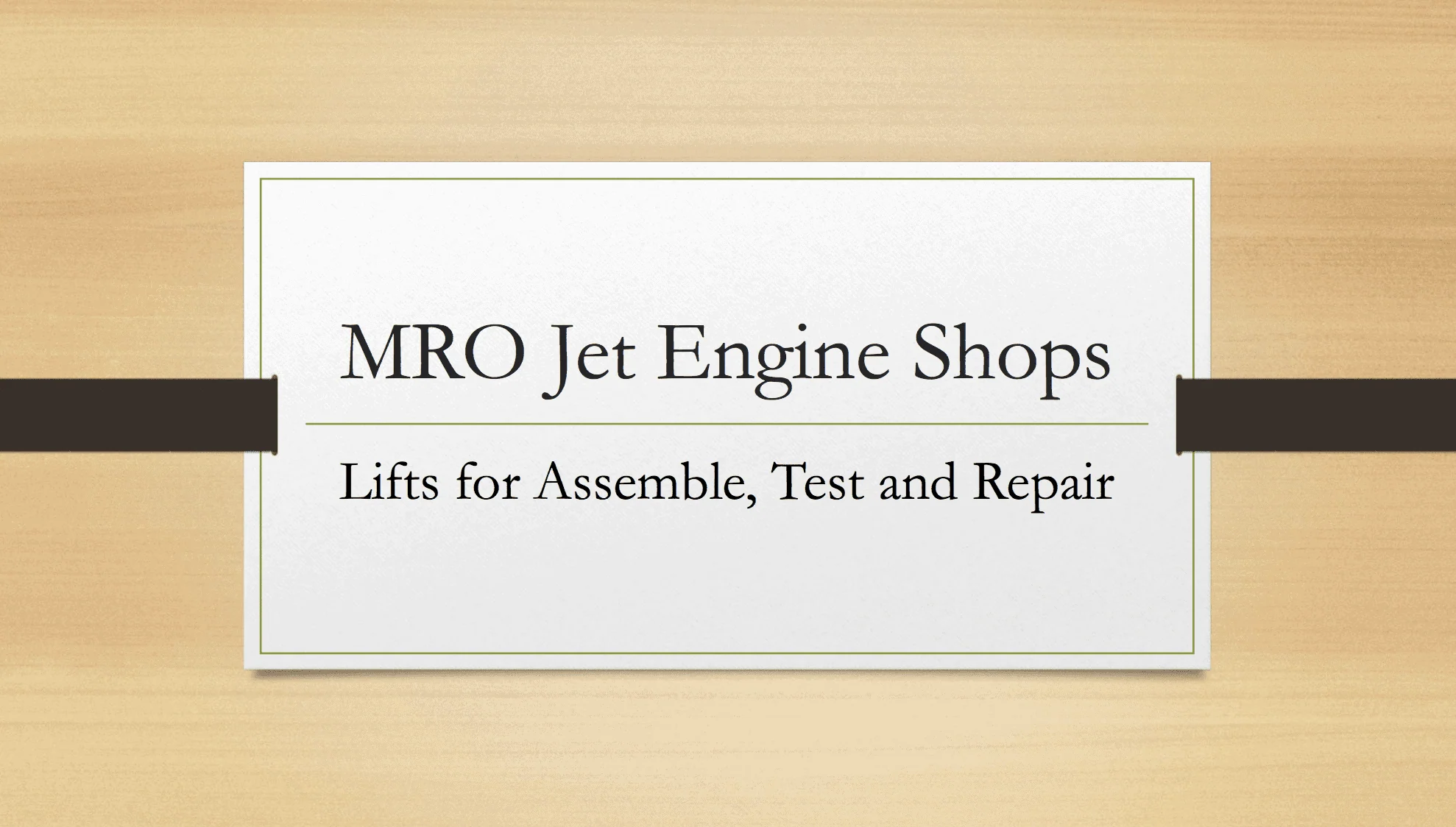 MRO Jet Engine Shops